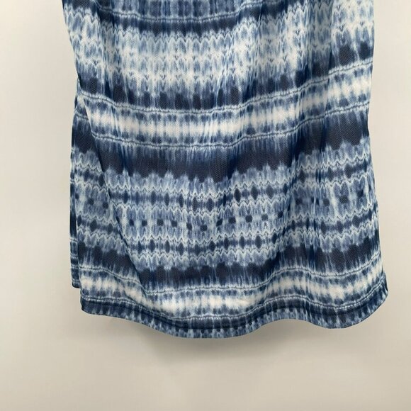 Chaps Womens Off Shoulder Top Blue/Multi Striped Size 1X Sheer - Picture 3 of 8